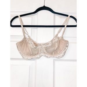 Wicked Unlined Lace Balconette Bra with Lace-Up Detail